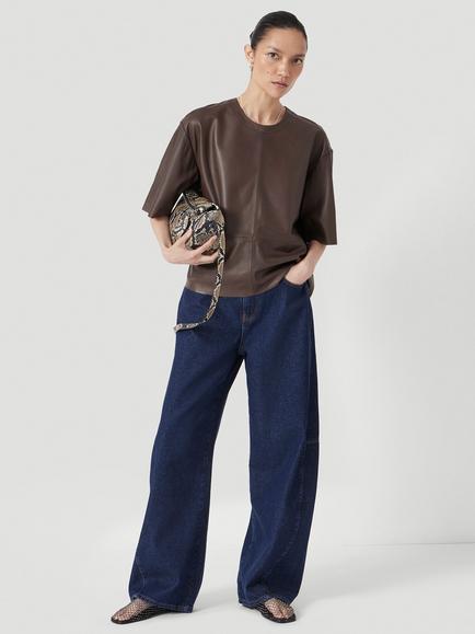 HUSH Bree Horseshoe Barrel Leg Jeans - view 2, Mid Blue