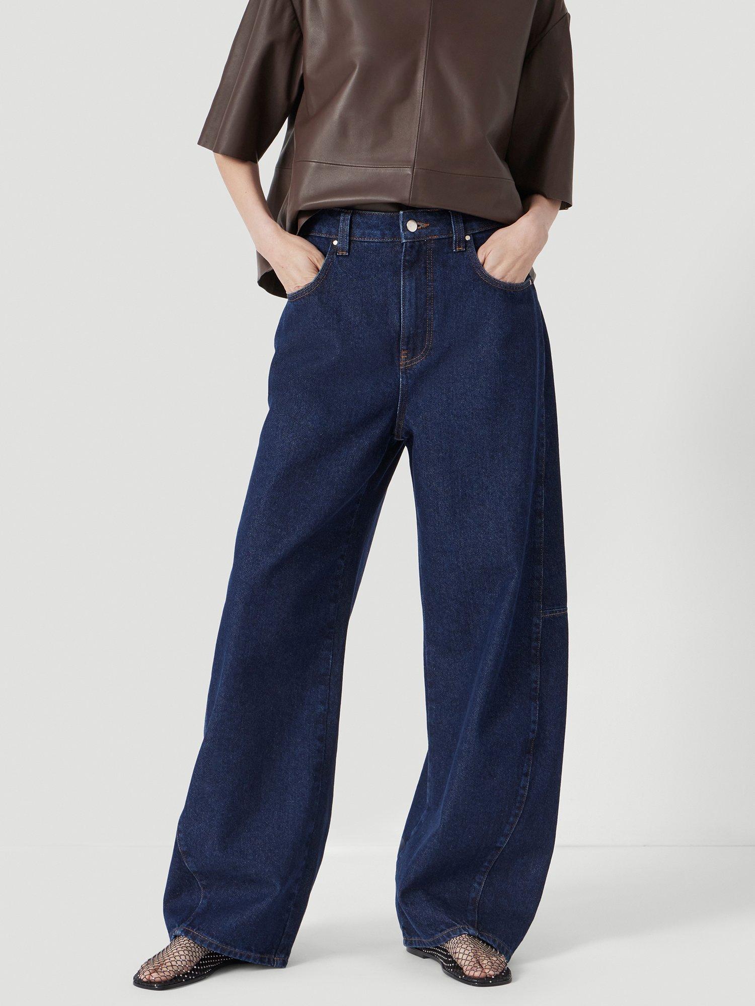Product image 3 of 3, which shows HUSH Bree Horseshoe Barrel Leg Jeans, Mid Blue, 10R