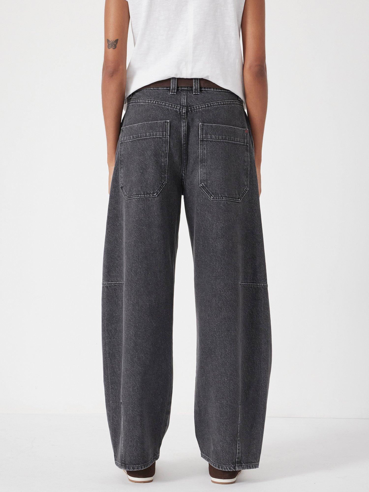 Product image 4 of 7, which shows HUSH Bree Horseshoe Barrel Leg Jeans, Washed Black, 4R