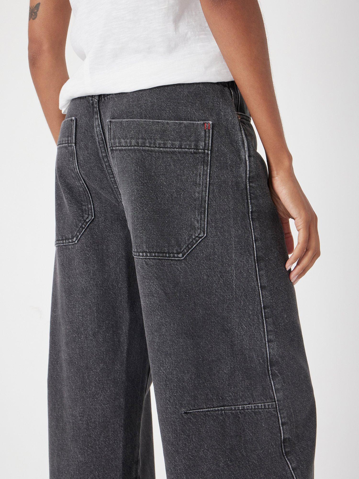 Product image 5 of 7, which shows HUSH Bree Horseshoe Barrel Leg Jeans, Washed Black, 4R