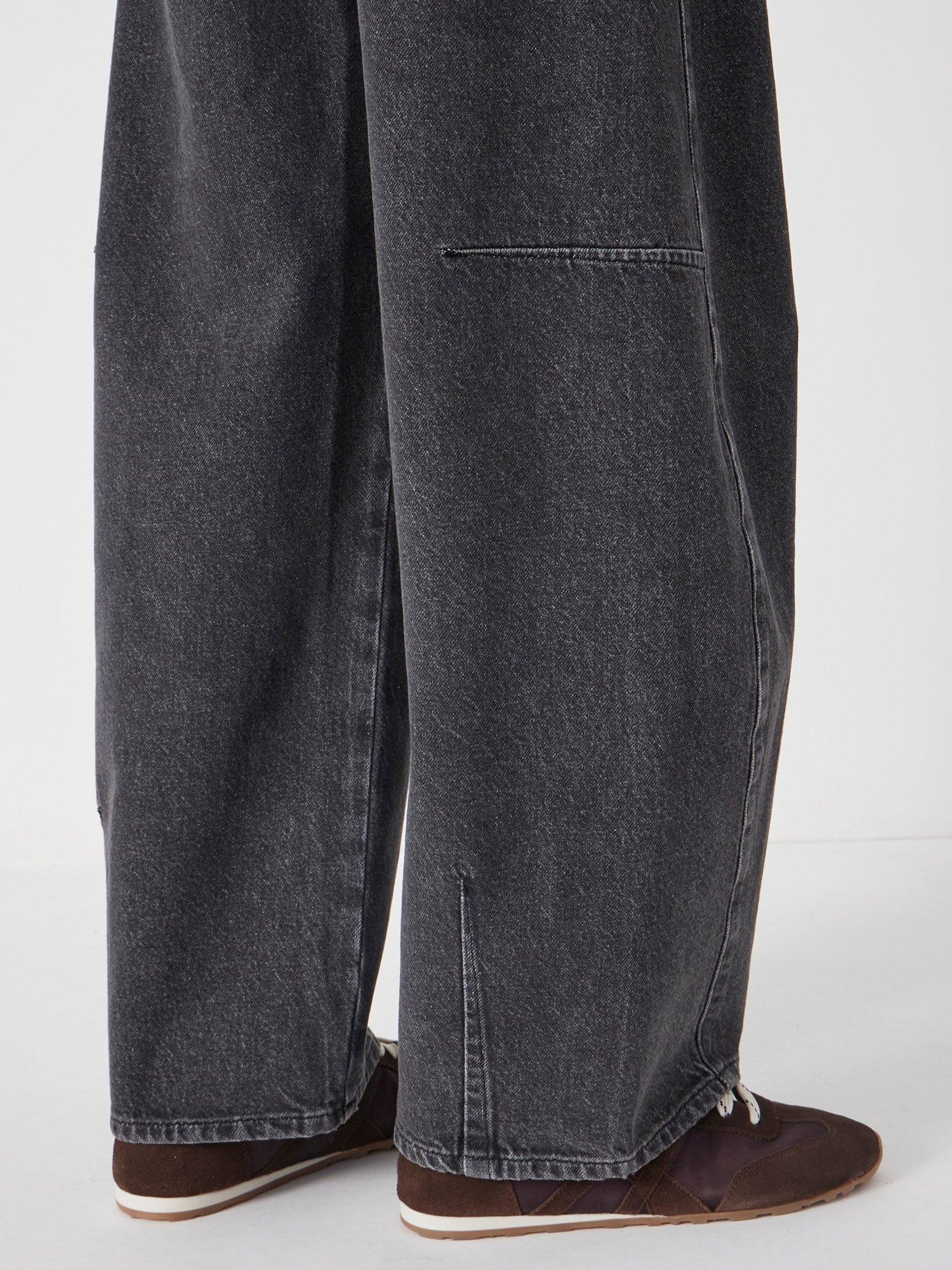 Product image 6 of 7, which shows HUSH Bree Horseshoe Barrel Leg Jeans, Washed Black, 4R