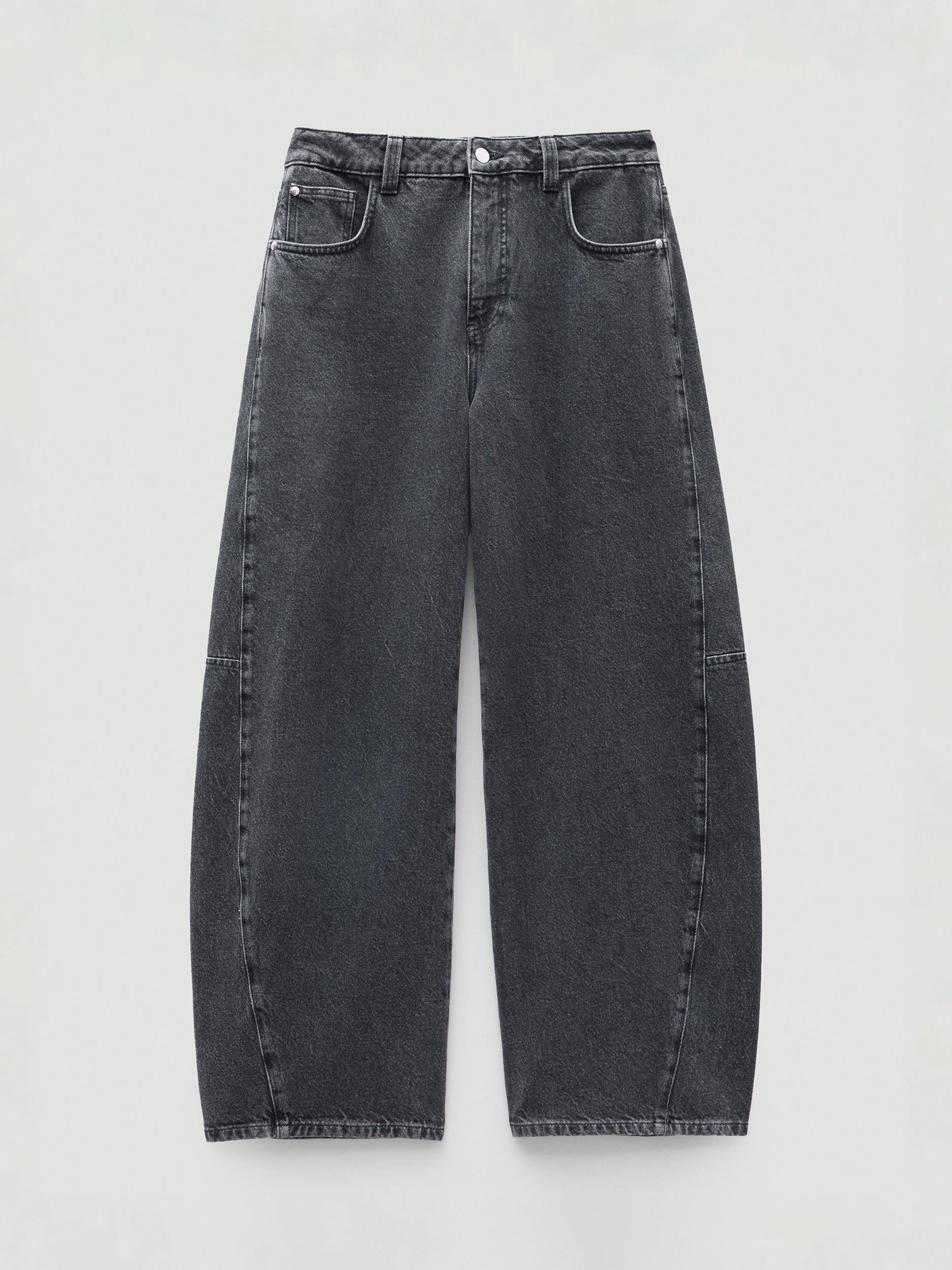 Product image 7 of 7, which shows HUSH Bree Horseshoe Barrel Leg Jeans, Washed Black, 4R