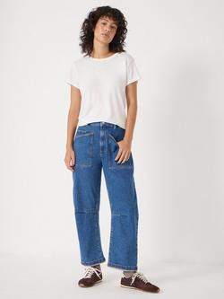 HUSH Cordi Barrel Leg Jeans, Mid Blue