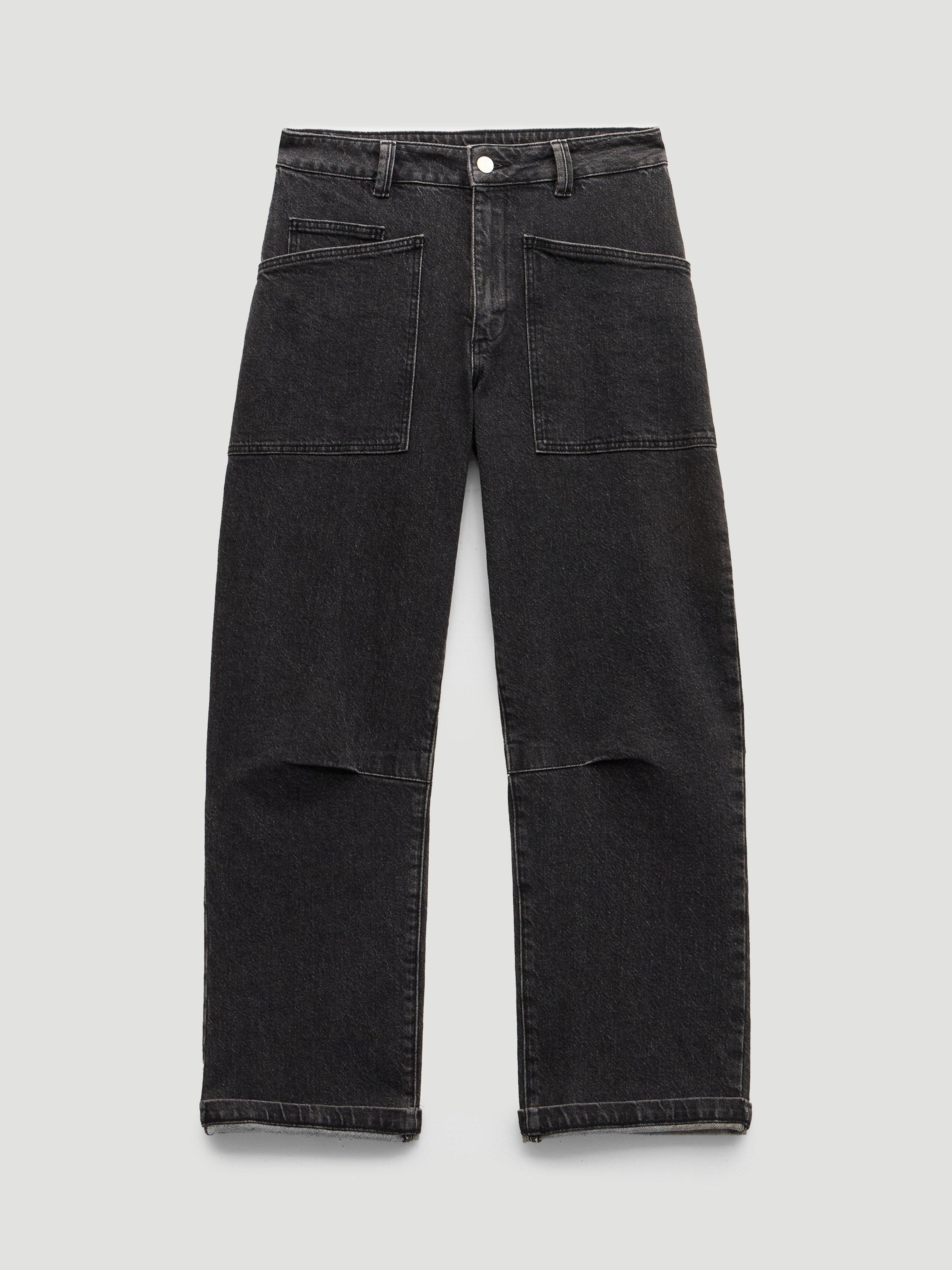 Product image 3 of 8, which shows HUSH Cordi Barrel Leg Jeans, Washed Black, 6S