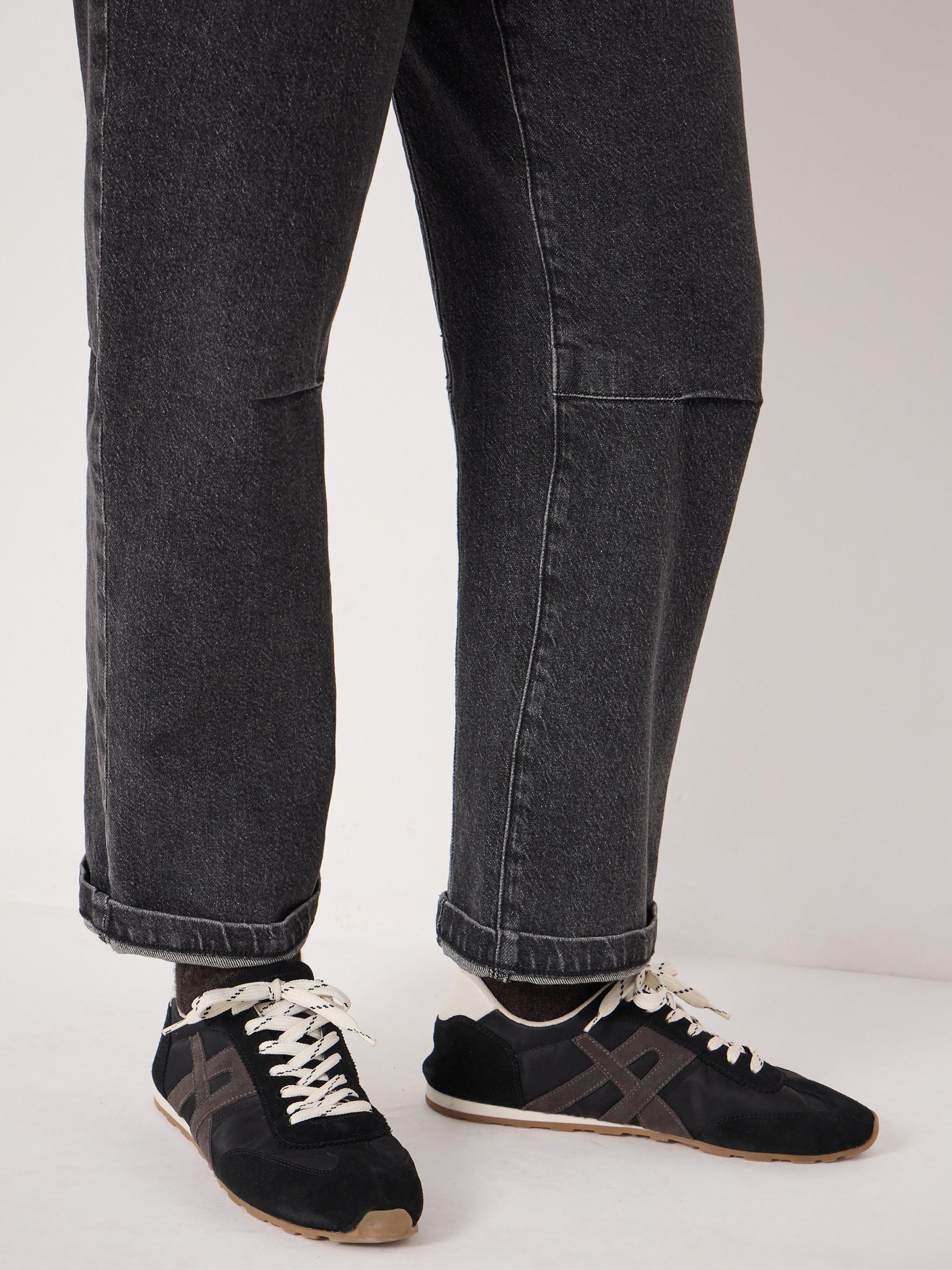 Product image 6 of 8, which shows HUSH Cordi Barrel Leg Jeans, Washed Black, 6S
