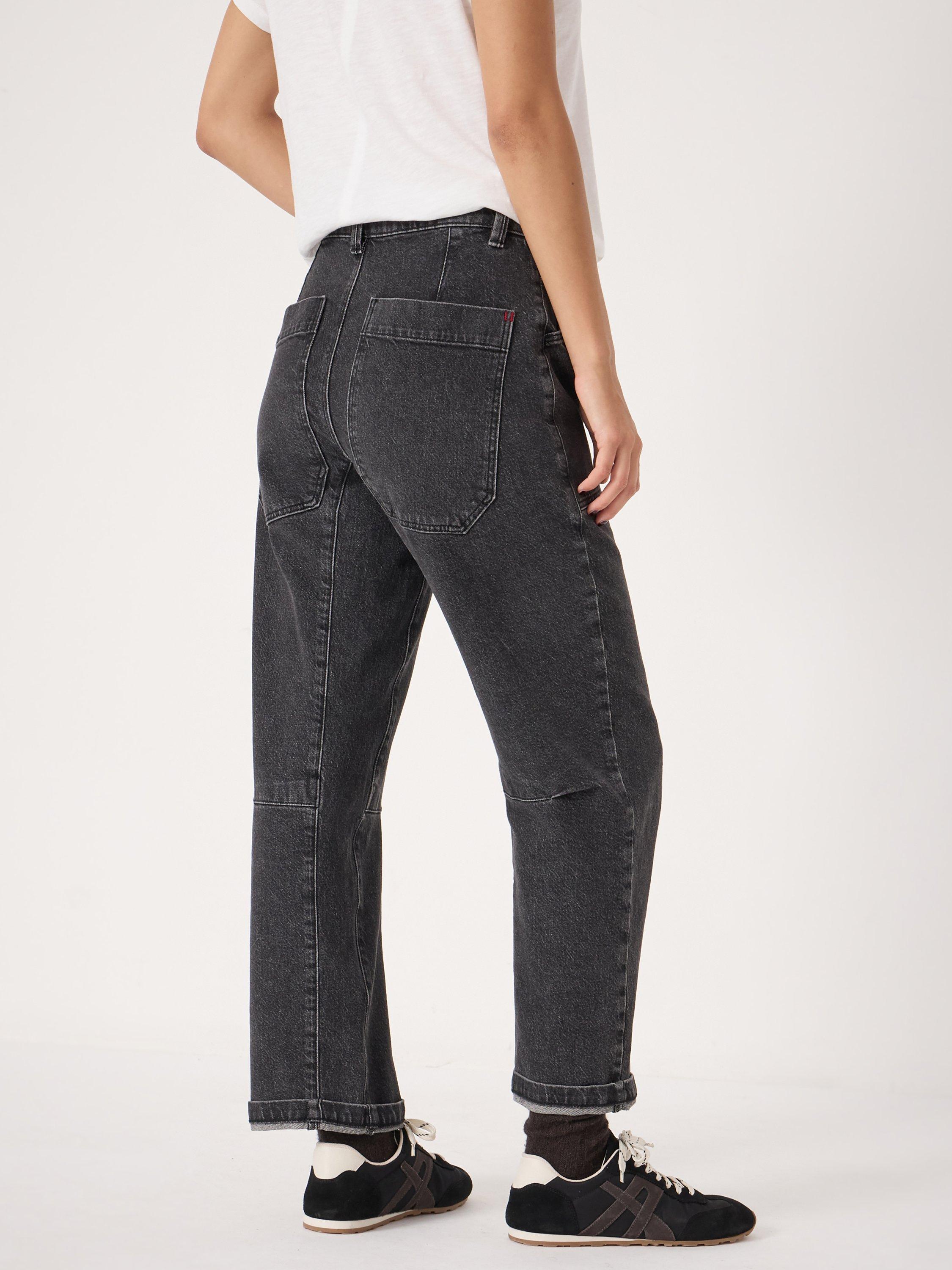 Product image 7 of 8, which shows HUSH Cordi Barrel Leg Jeans, Washed Black, 6S