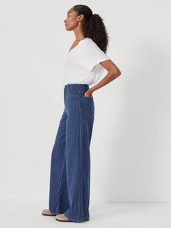 HUSH Nessa Striped Wide Leg Jeans, Blue - view 2, Blue
