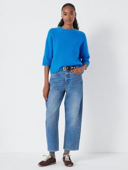 HUSH Chunky Pure Cashmere Tee, Bright Blue