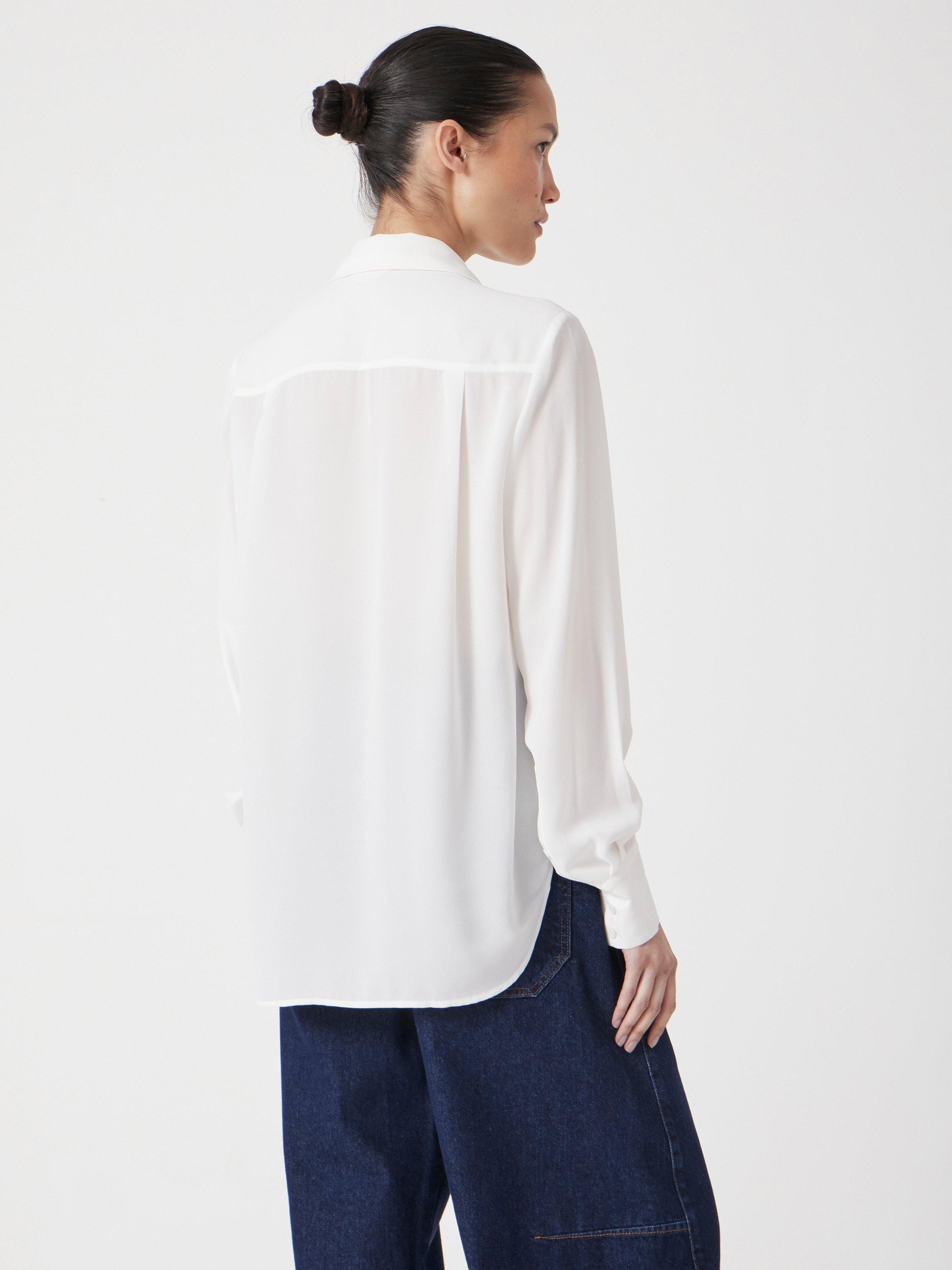 Product image 5 of 5, which shows HUSH Chiffon Pintuck Blouse, Ecru White, 16