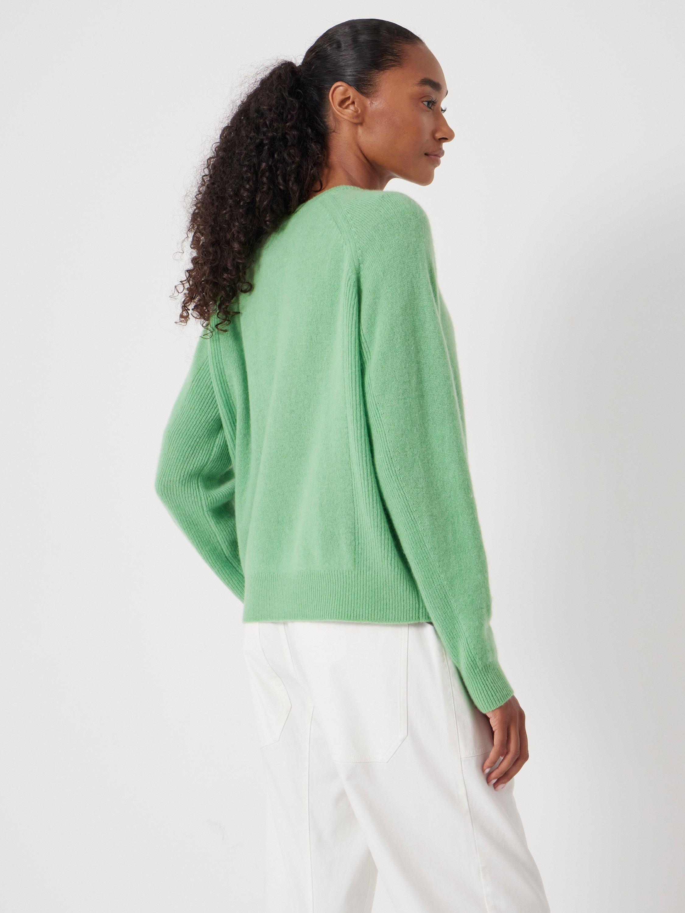 Product image 3 of 6, which shows HUSH Jasmine Cashmere Blend Jumper, Apple Green, L-XL