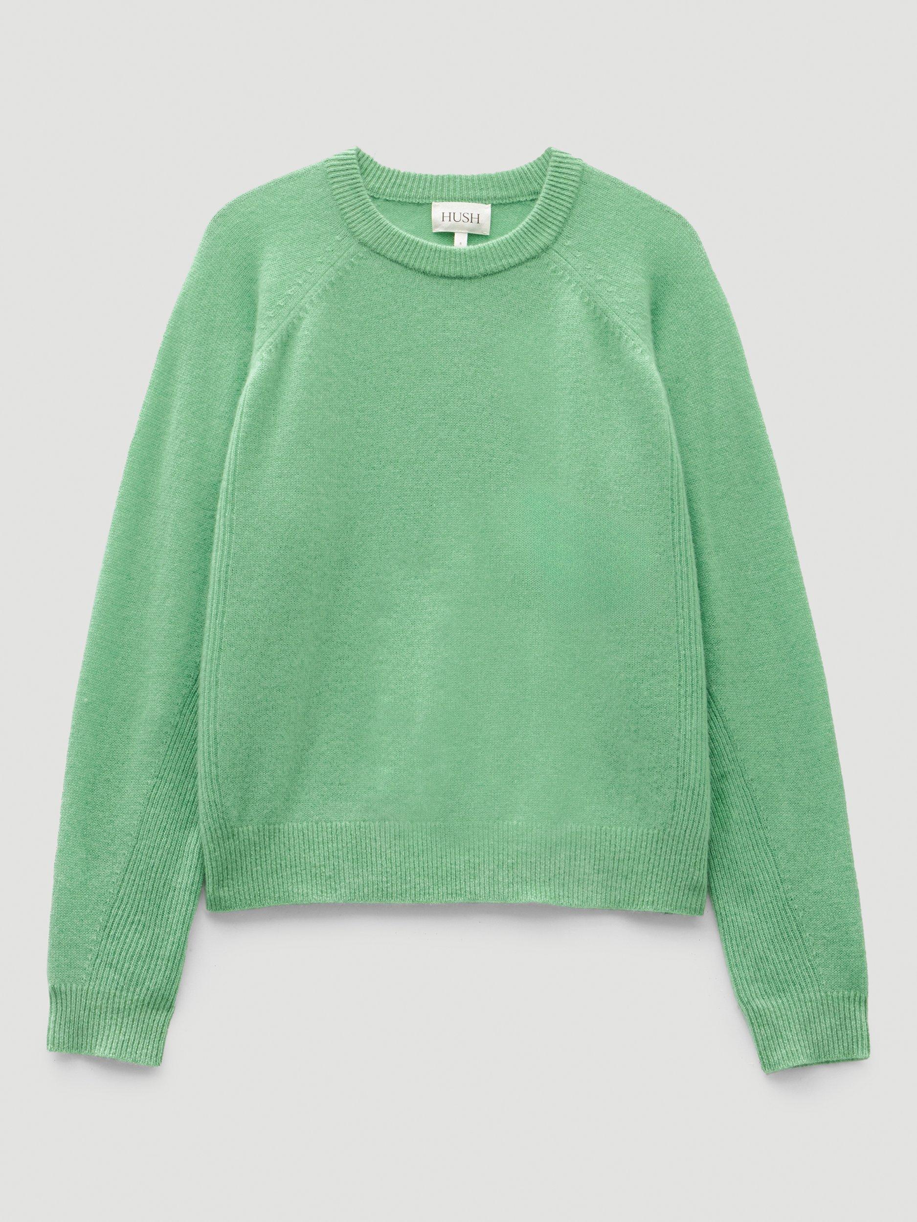 Product image 4 of 6, which shows HUSH Jasmine Cashmere Blend Jumper, Apple Green, L-XL