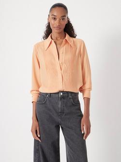 HUSH Chiffon Pintuck Blouse, Peach Orange
