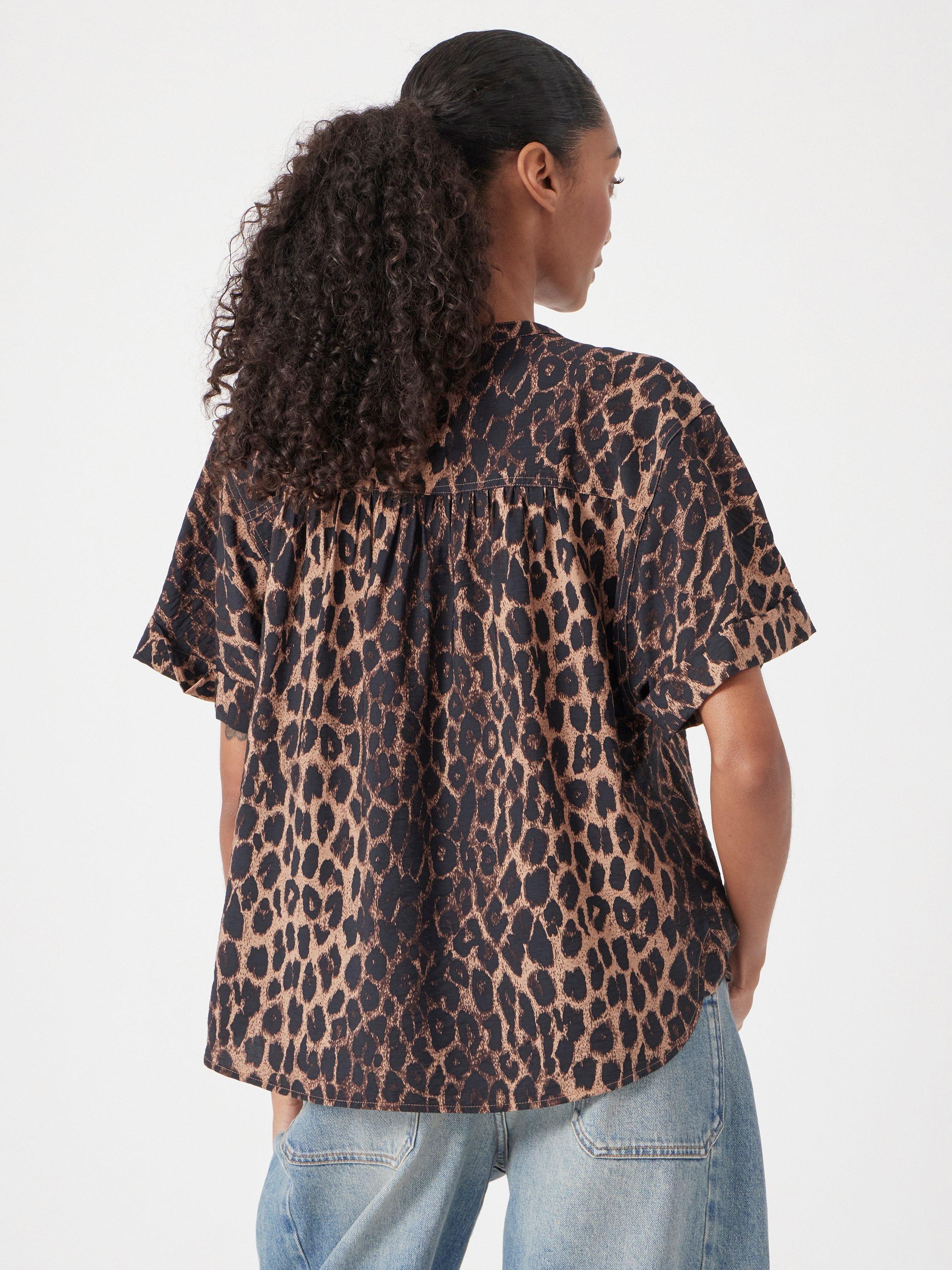 Product image 5 of 6, which shows HUSH Debbie Air Flow Blouse containing LENZING™ ECOVERO™ Viscose, Soft Leopard, XXS