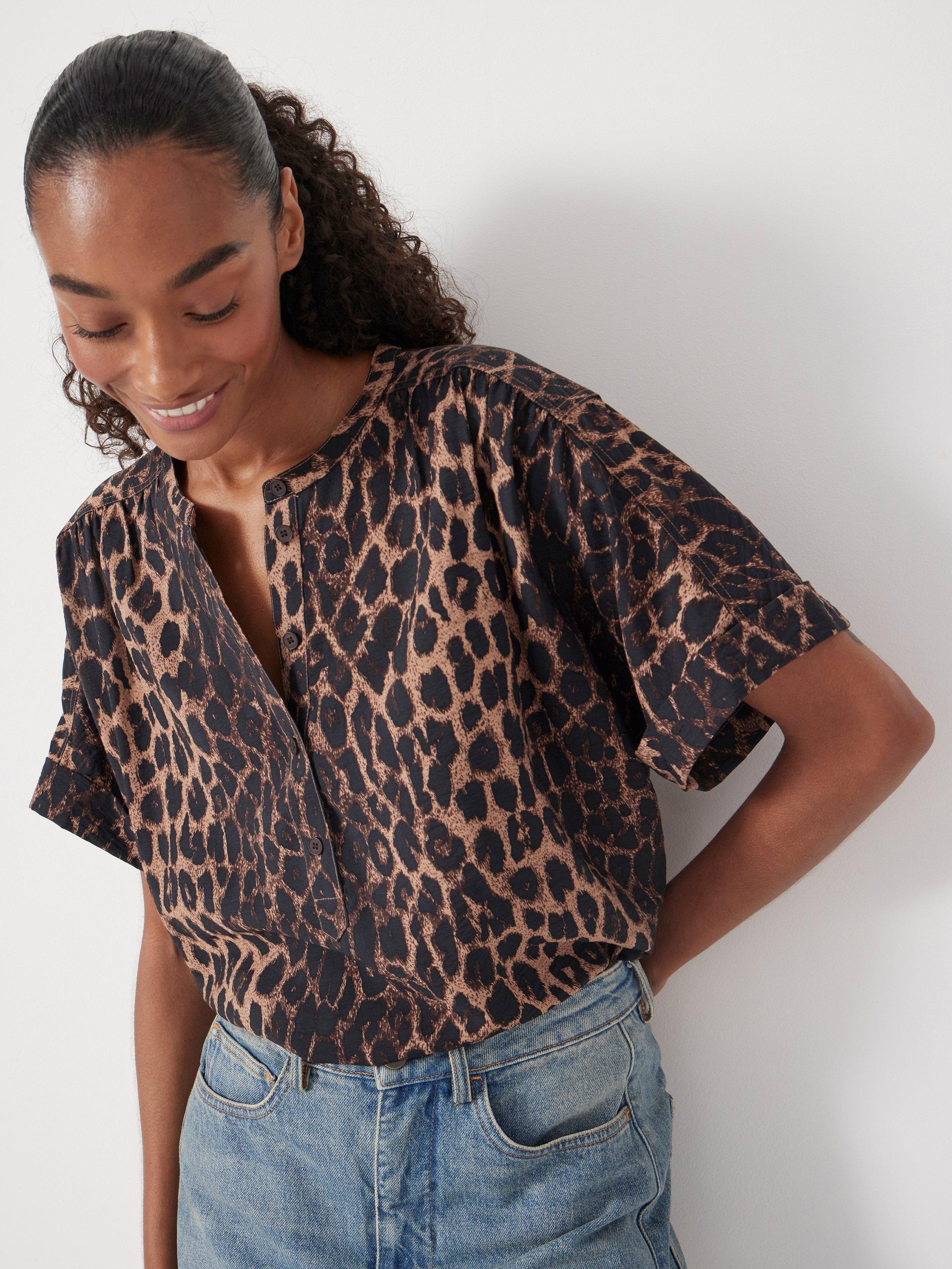 Product image 6 of 6, which shows HUSH Debbie Air Flow Blouse containing LENZING™ ECOVERO™ Viscose, Soft Leopard, XXS