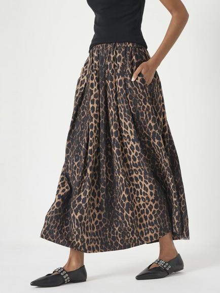 HUSH Animal Print Midi Skirt, Multi, Multi