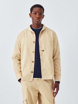 John Lewis x LABRUM Shawl Neck Canvas Overshirt, Sand, Sand