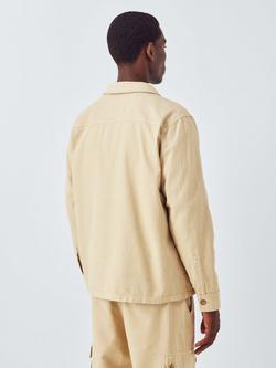 John Lewis x LABRUM Shawl Neck Canvas Overshirt, Sand - view 2, Sand