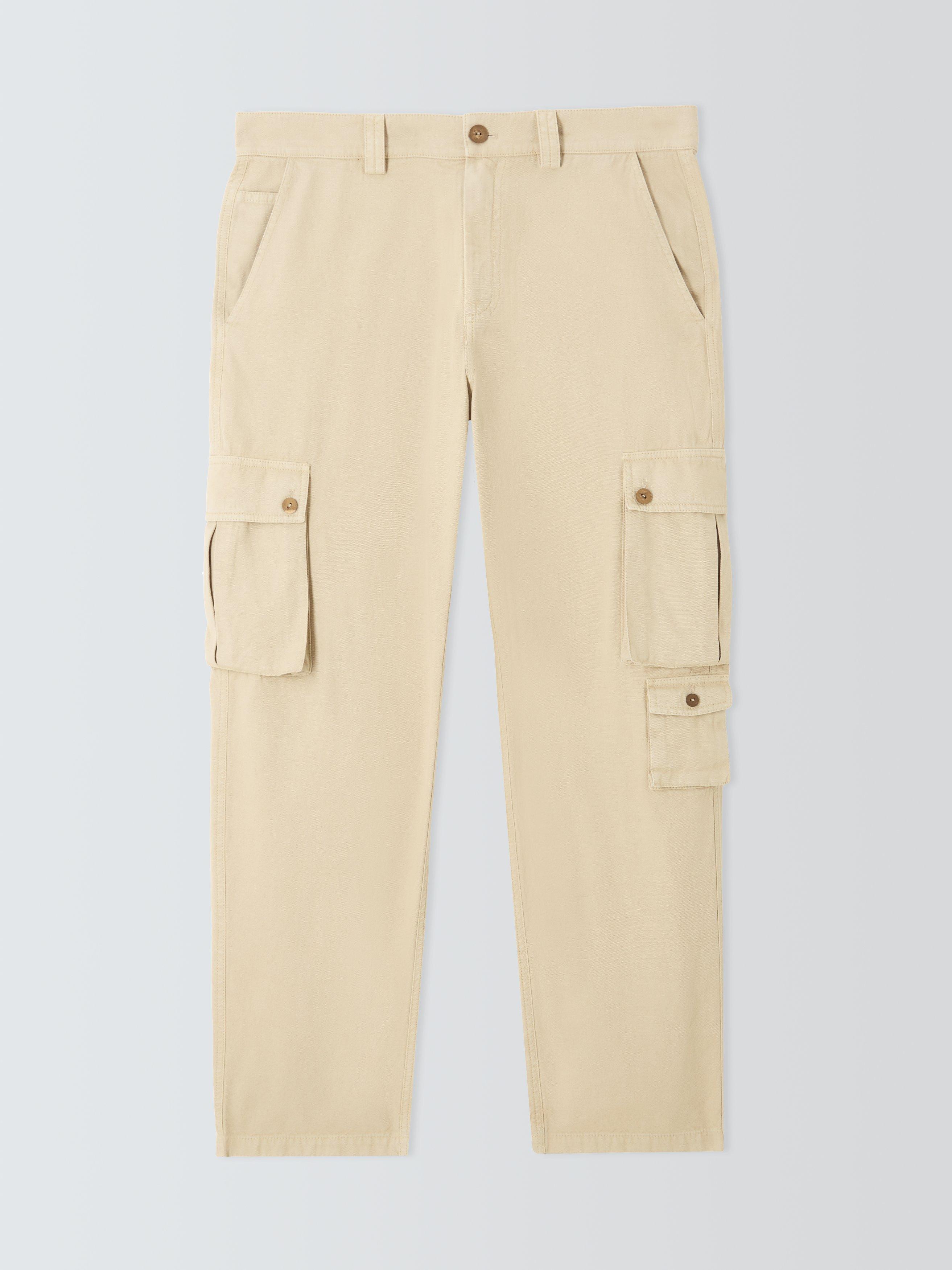 Product image 4 of 6, which shows John Lewis x LABRUM Canvas Cargo Trousers, Sand, S