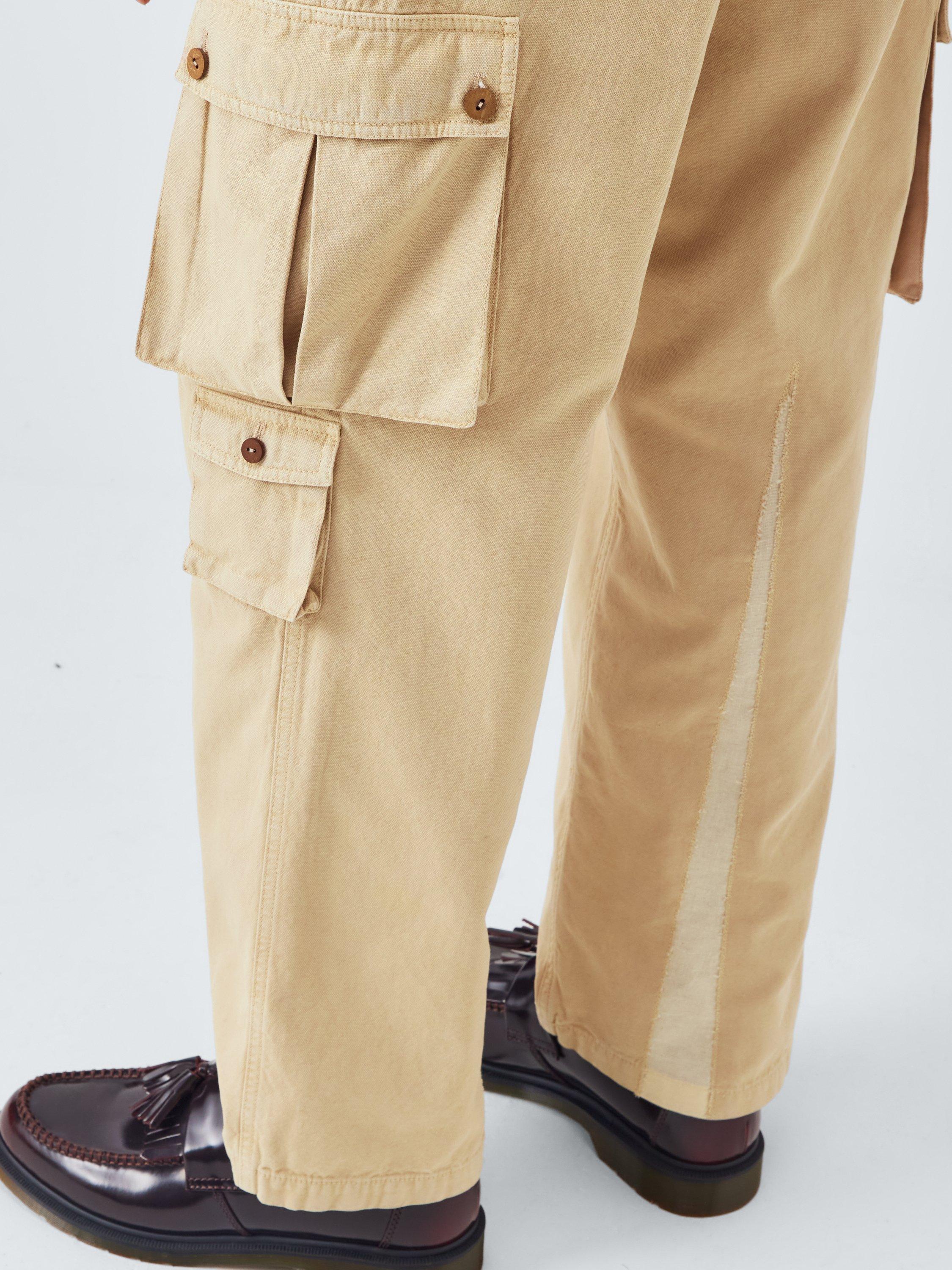 Product image 5 of 6, which shows John Lewis x LABRUM Canvas Cargo Trousers, Sand, S