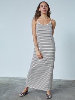 Sisters Point Vez Stripe Maxi Dress, Cream/Brown, Cream/Brown