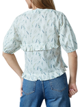 Sisters Point Inusa Cotton Floral Tie Front V Neck Blouse