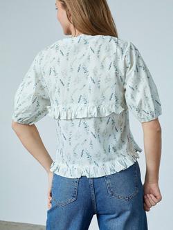 Sisters Point Inusa Cotton Floral Tie Front V Neck Blouse - view 2, Multi