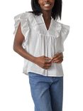 Sisters Point Venisa Cotton Cap Sleeve V Neck Blouse