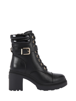 Carvela Boulder Block Heel Lace Up Ankle Boots, Black, Black