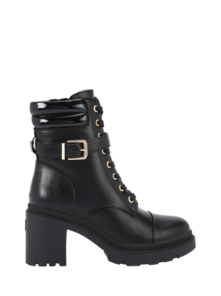 Carvela Boulder Block Heel Lace Up Ankle Boots, Black, Black