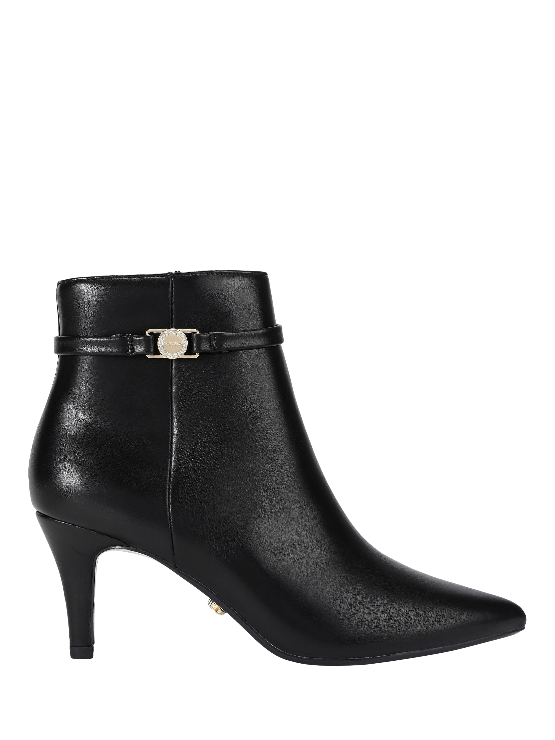 Carvela Flute Stiletto Heel Coin Ankle Boots, Black