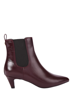 Carvela Franca Low Kitten Heel Ankle Boots, Wine