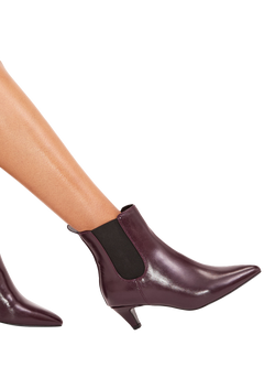 Carvela Franca Low Kitten Heel Ankle Boots - view 2, Wine