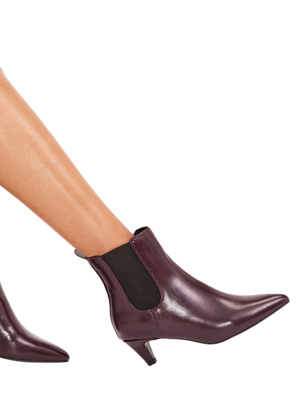 Carvela Franca Low Kitten Heel Ankle Boots - view 2, Wine
