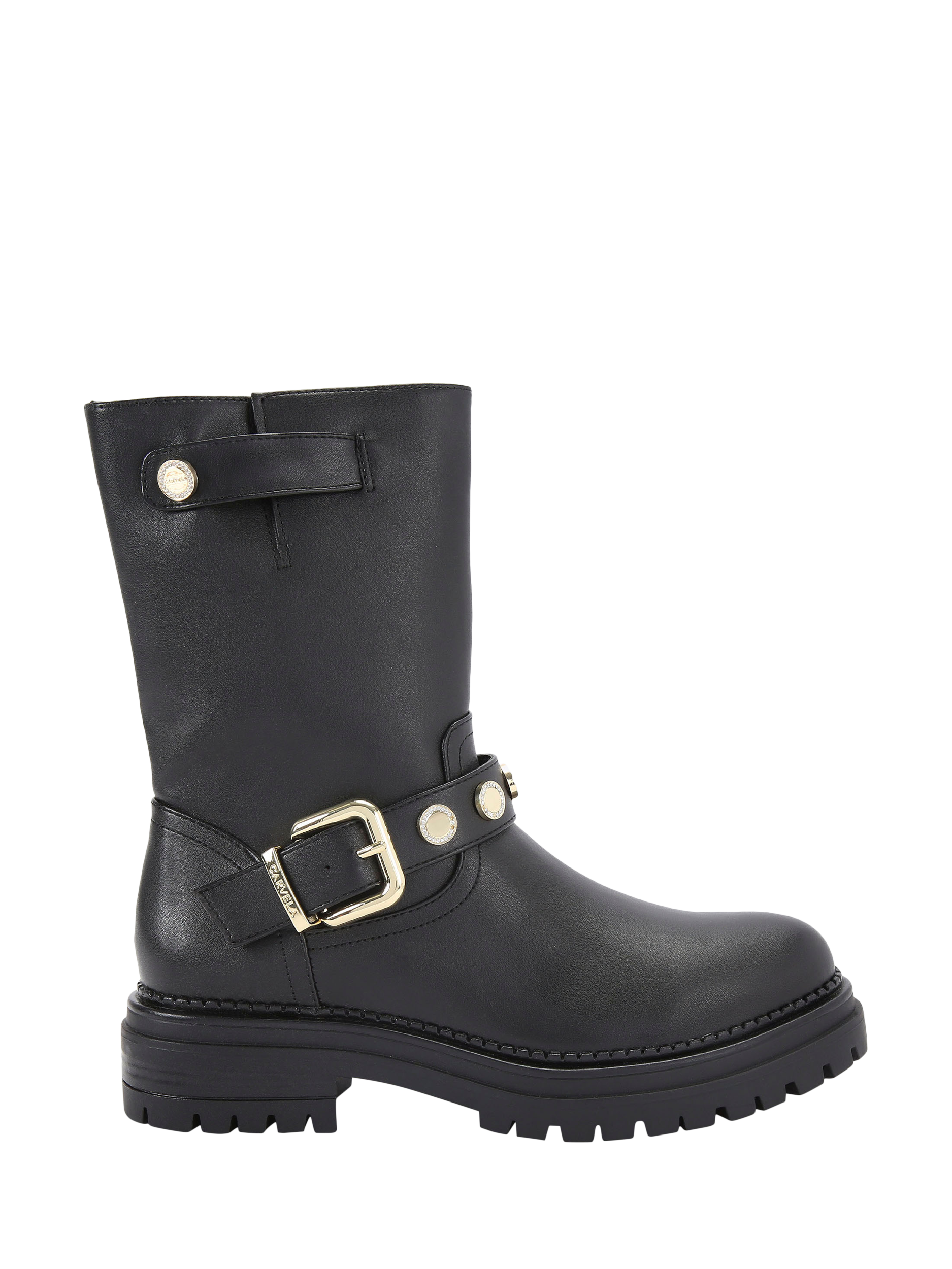 Product image 1 of 4, which shows Carvela Headline Coin Ankle Boots, Black, 3