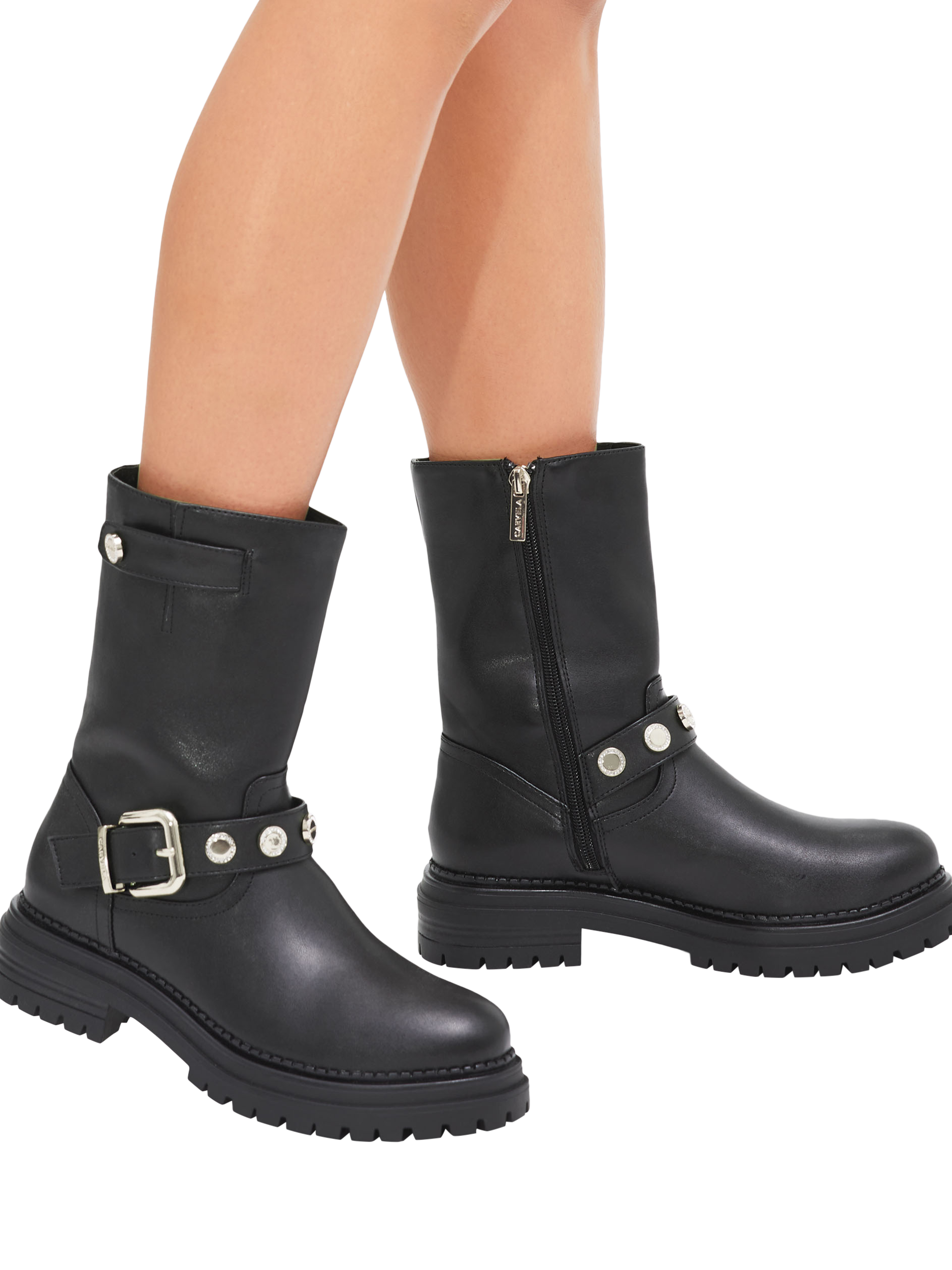 Product image 2 of 4, which shows Carvela Headline Coin Ankle Boots, Black, 3