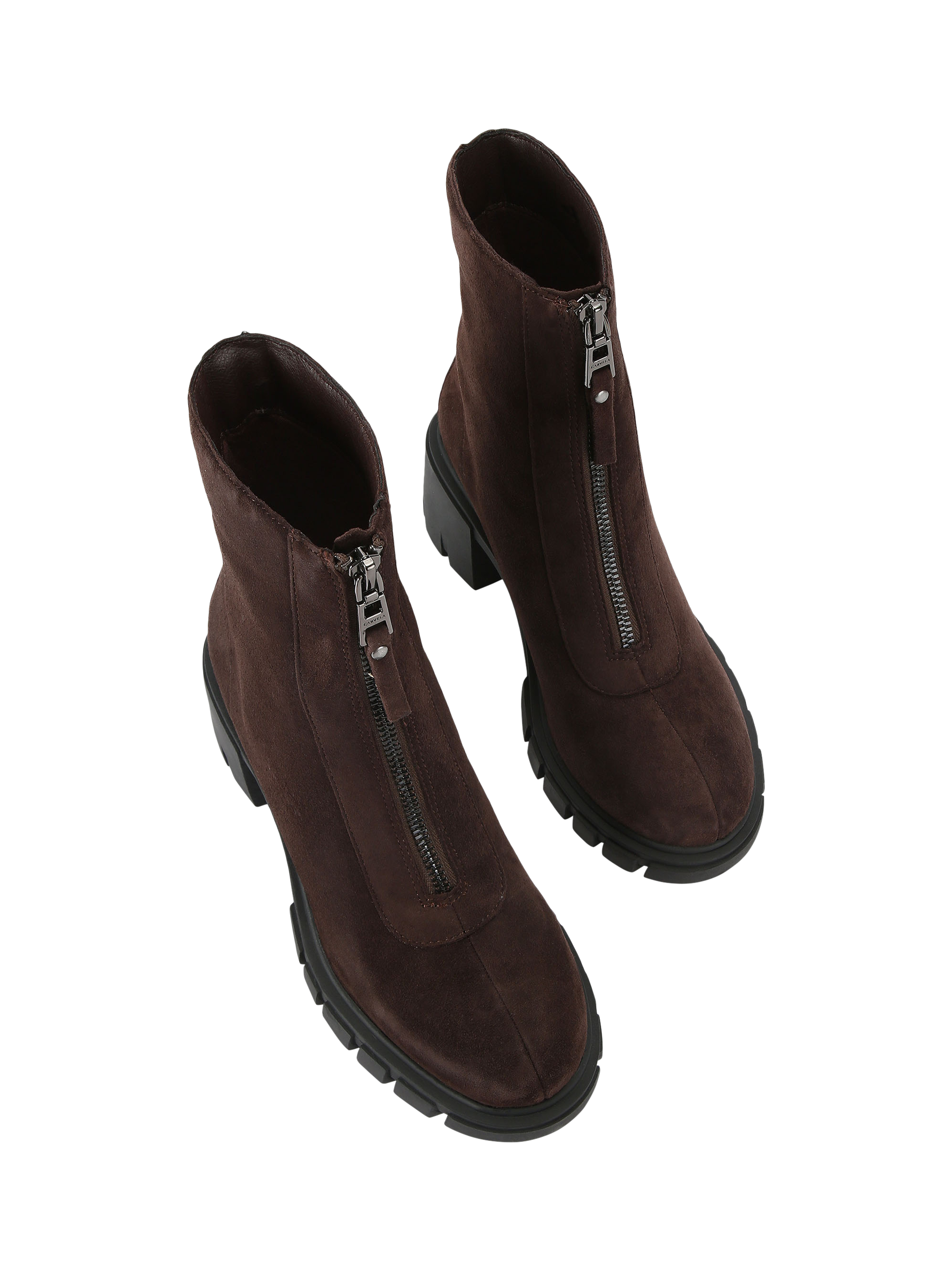 Product image 2 of 4, which shows Carvela Ignite Zip Ankle Boots, Brown, 3