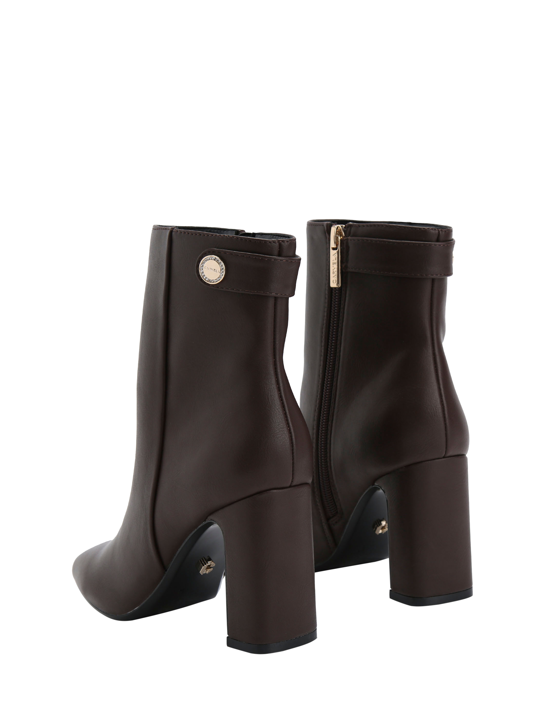 Product image 4 of 11, which shows Carvela Jackpot Heeled Wide Fit Ankle Boots, Brown, 3