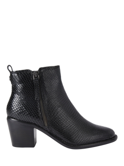 Carvela Secil Leather Ankle Boots, Black/Comb, Black/Comb