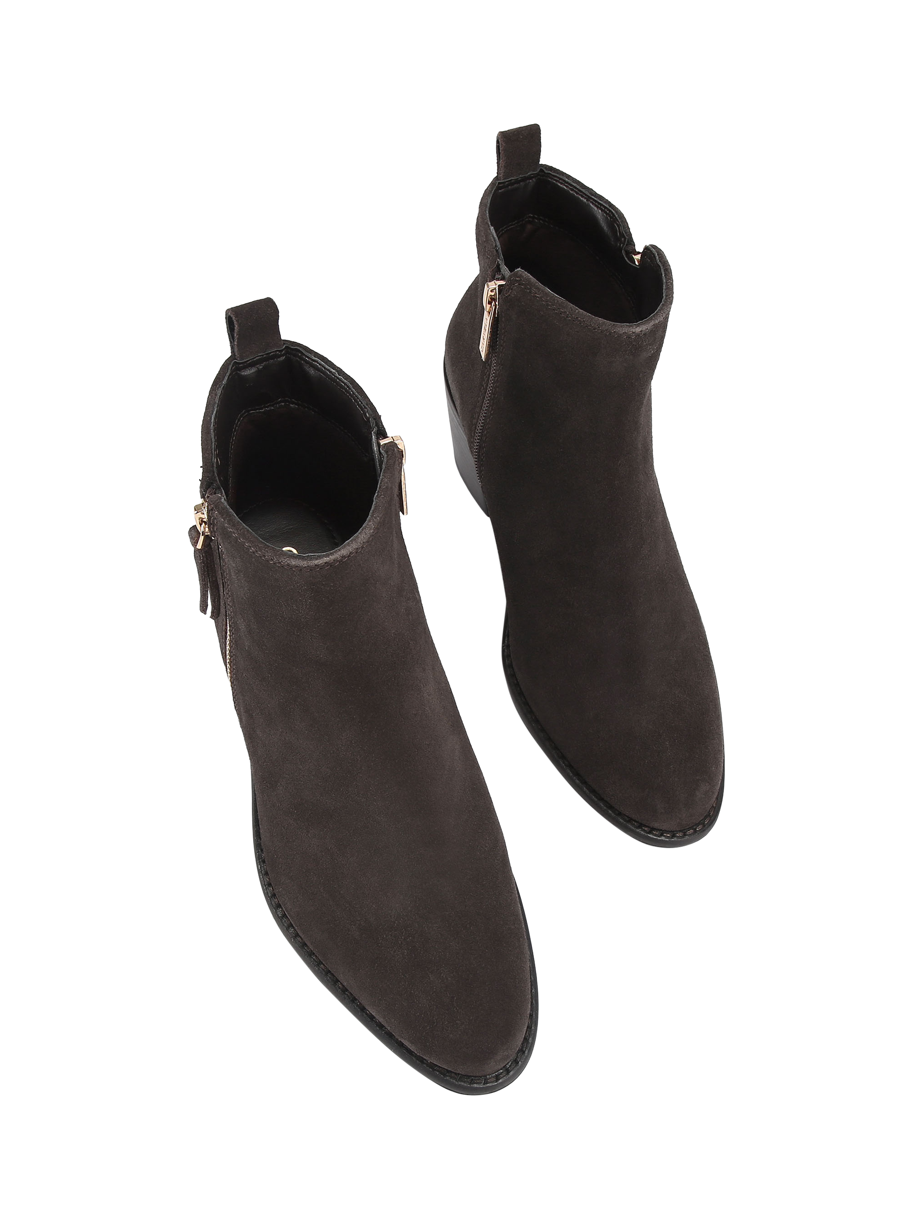 Product image 2 of 4, which shows Carvela Secil Suede Ankle Boots, Grey/Dark, 3