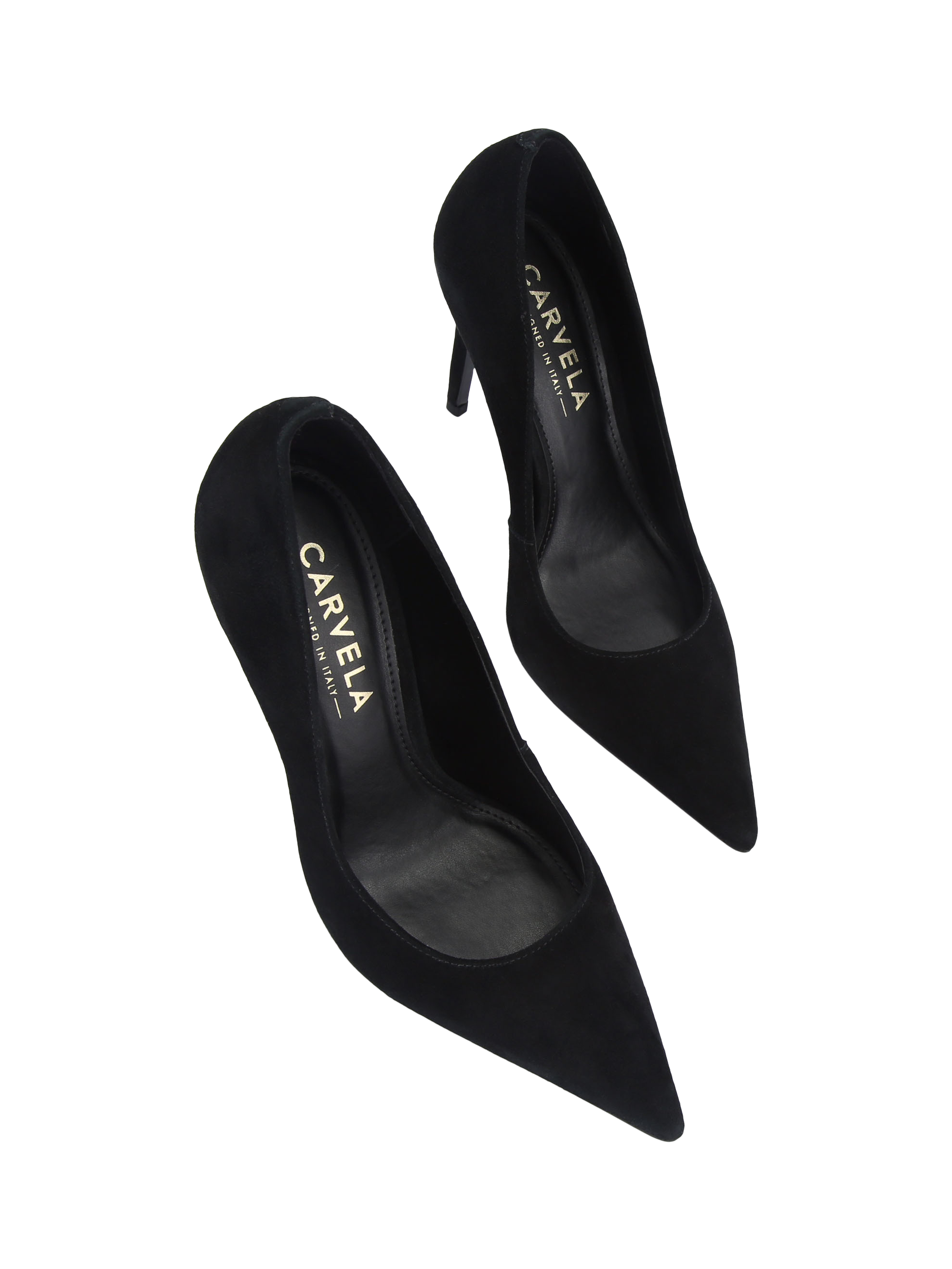 Carvela Eterno Suede Stiletto Heel Court Shoes, Black