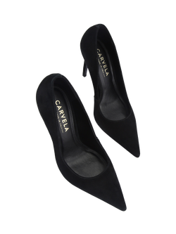 Carvela Eterno Suede Stiletto Heel Court Shoes, Black - view 2, Black