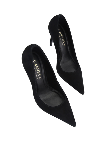 Carvela Eterno Suede Stiletto Heel Court Shoes, Black - view 2, Black