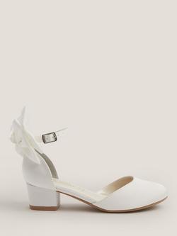 Monsoon Kids' Communion Sara Bow Two Part Heel Shoes, Ivory, Ivory