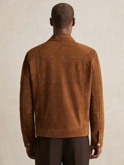 Reiss Edington Suede Shirt Jacket - view 2, Tobacco Brown