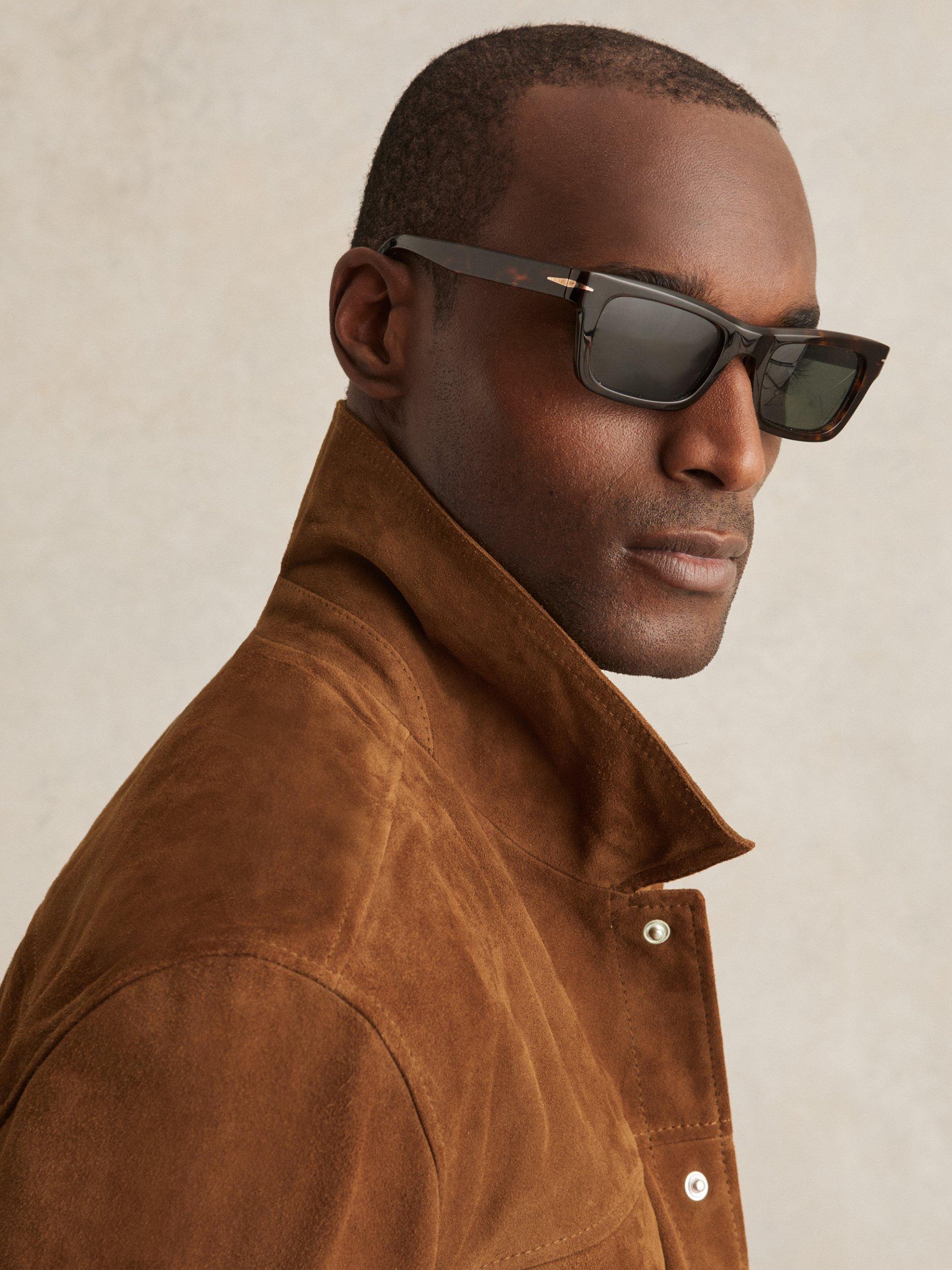 Product image 5 of 5, which shows Reiss Edington Suede Shirt Jacket, Tobacco Brown, S