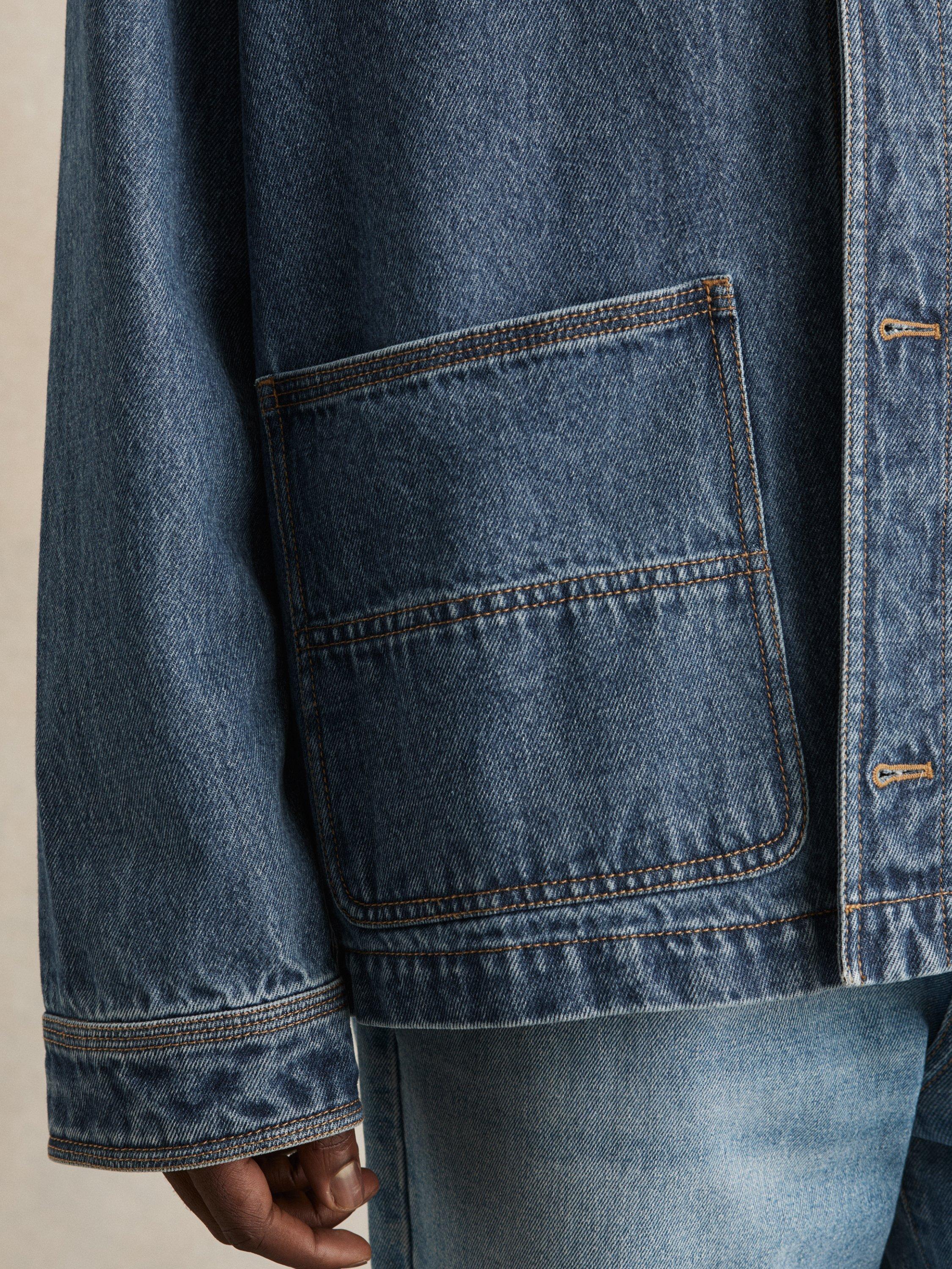 Product image 2 of 6, which shows Reiss Marks Denim Jacket, Denim Blue, XS
