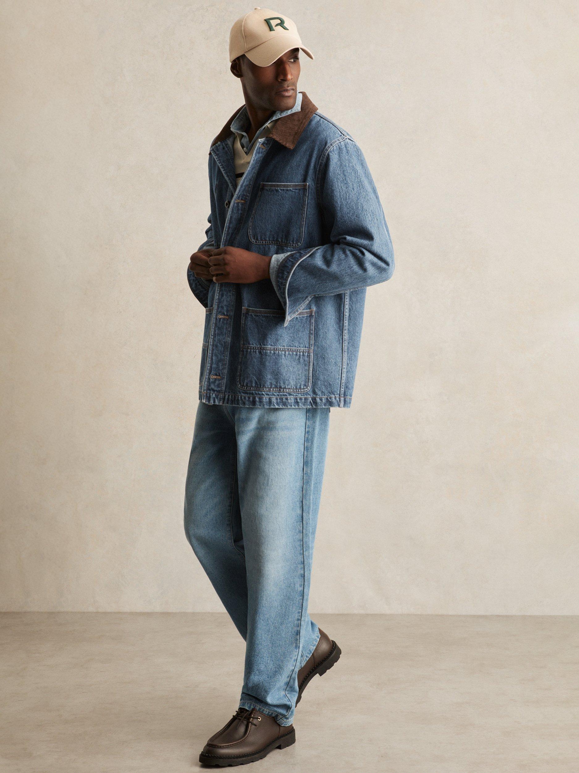 Product image 3 of 6, which shows Reiss Marks Denim Jacket, Denim Blue, XS