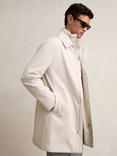 Reiss Logan Funnel Neck Coat, Light Stone