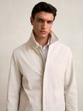 Reiss Logan Funnel Neck Coat, Light Stone