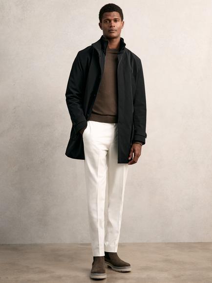 Reiss Player Hybrid Removable Funnel Neck Overcoat, Black